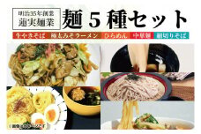 創業明治35年蓮実麺業の麺5種セット（珍しい生麺やきそば入り）（AW007）