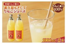 斉藤りんご園の奥久慈りんごジュース（ストレート）1000ml×2本セット（化粧箱入り）｜｜茨城県 大子町 林檎 果汁 100％ 無添加 フルーツ 旬 果物 子ども(CG004)