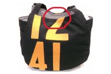 【競走馬調教用ゼッケン使用：ゼッケンバッグ】　トートバッグＬ【2-黒色ゼッケン×橙文字】