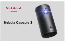 PJ02【 Nebula Capsule 3 】 ネビュラ Google TV搭載モバイルプロジェクター/フルHD / 200ANSIルーメン / 最大120インチ / 8Wスピーカー / 自動障害物回避/垂直・水平自動台形補正/オートフォーカス調整/スクリーンフィット/小型/家庭用