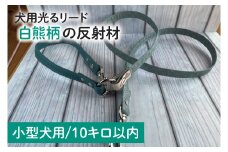 『白熊柄』オリジナル反射材の光る犬用リード【小型犬用10キロまで】【散歩 愛犬 夜散歩 手作り 阿見町 茨城県】(40-21)