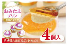 【茨城県共通返礼品/小美玉市】おみたまプリン 茨城の焼き芋 4個入り【茨城県産 紅はるか シルクスィート 人気 焼き芋プリン カラメル ミルク 3重奏】(80-01)