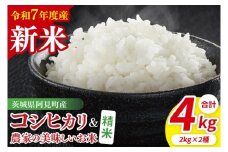 【10月中旬から発送】【先行予約】【令和7年産新米】阿見町産　精米　食べ比べ　（コシヒカリ　美味しいお米）　各2kg【お米 米 こしひかり ごはん 食べ比べ 茨城県】（85-64）