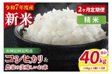 【10月中旬から発送】【先行予約】【2ヶ月定期便】【令和7年産新米】阿見町産　精米　食べ比べ　（コシヒカリ　美味しいお米）　各10kg（5kg×2）【お米 米 こしひかり ごはん 食べ比べ 茨城県】 （85-69）