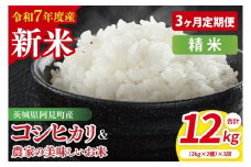 【10月中旬から発送】【先行予約】【3ヶ月定期便】【令和7年産新米】阿見町産　精米　食べ比べ　（コシヒカリ　美味しいお米）　各2kg【お米 米 こしひかり ごはん 食べ比べ 茨城県】 （85-70）