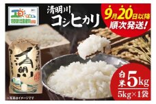 【令和7年9月20日以降順次発送】【先行予約】新米令和7年産 茨城県特別栽培認証 清明川コシヒカリ白米5kg【米 おこめ こしひかり  特別栽培米 農家直送 直送 茨城県 阿見町】(04-01-1)