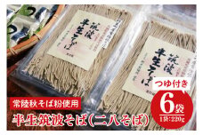 石臼挽き 常陸秋そば粉使用 半生筑波そば<二八そば>つゆ付【蕎麦 阿見町 茨城県】（33-02）
