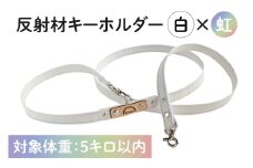 『白×虹柄』反射材の光る犬用リード【小型犬5kg用】【散歩 愛犬 夜散歩 阿見町 茨城県】(40-05)