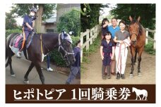 43-01 ヒポトピア １回騎乗券【乗馬 ホースセラピー 馬 ふれあい レッスン 阿見町 茨城県】