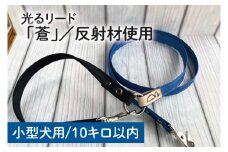 『蒼』反射材の光る犬用リード【小型犬10kg用】【散歩 愛犬 夜散歩 手作り 阿見町 茨城県】(40-16)