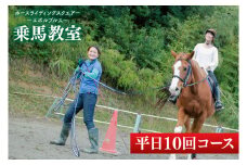 28-03 乗馬チケット 平日 10回 コース ホースライディングスクエア エボルブルス【乗馬 チケット 回数券 茨城県 阿見町】