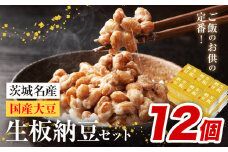 納豆 茨城名産 生板納豆 国産大豆 セット 12個 有限会社秋山食品《90日以内に出荷予定(土日祝除く)》茨城県 河内町 有機 納豆 茨城県産 茨城 ナットウキナーゼ たれ