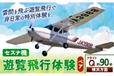 セスナ機遊覧飛行体験 ペア フライトQ（約90分コース） 新中央航空株式会社《30日以内に出荷予定(土日祝除く)》茨城県 河内町 セスナ 飛行体験