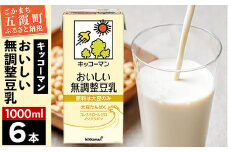 【合計1000ml×6本】おいしい無調整豆乳1000ml ／ 飲料 キッコーマン 健康  無調整 豆乳飲料 大豆 パック セット 茨城県 五霞町