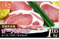 茨城県産銘柄豚　ローズポークの精肉セット ／ 肉 豚肉 精肉 ロース バラ スライス ローズポーク 切り落とし セット 道の駅ごか 茨城県 五霞町 変更