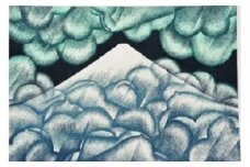 S54 【数量限定】【木版画家・富張廣司】雲・不二（Ａ）（40㎝×58㎝・額付）