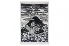 S62 【数量限定】【木版画家・富張廣司】花香る（40㎝×28㎝・額付）