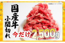 K1831 【訳あり・数量限定】国産牛小間切れ 今だけ大増量2.5kg！【2,000セット限定】