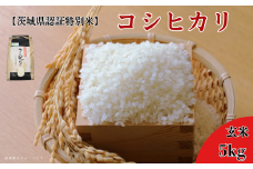 《 令和7年産 》【茨城県認証特別米】農薬減 コシヒカリ 玄米 5kg ／ こしひかり 米 こめ コメ お米 おこめ ごはん ご飯 新米 令和7年 安心 安全 茨城県 利根町