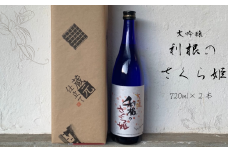 日本酒　地酒「利根のさくら姫」　大吟醸 720ml×2本 ／ 日本酒 地酒 大吟醸 利根のさくら姫 720ml