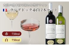 大谷の天然地下蔵で深みを増すワイン ラングドック赤白 2本セット【配送不可地域：離島】
