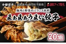 宇都宮餃子 運気アップ餃子 まあまあウマイ餃子 20個 保存料不使用【 餃子 ぎょうざ 冷凍餃子 冷凍食品 惣菜 栃木県 宇都宮市 】※配送不可地域：離島