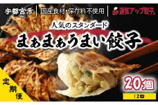 『定期便』宇都宮餃子 運気アップ餃子 まあまあウマイ餃子20個　保存料不使用　全12回【配送不可地域：離島】