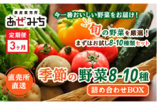 【3ヶ月定期便】農産直売所あぜみち 新鮮野菜 詰め合わせ
※着日指定不可