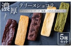 テリーヌショコラ 5種セット （チョコレート・チーズ・抹茶・バナナ・ラムレーズン）
※着日指定不可
※離島への配送不可