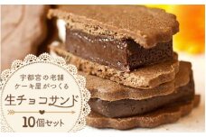 宇都宮の老舗洋菓子店がつくる「生チョコサンド10個セット」 ※離島への配送不可