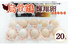 烏骨鶏　濃厚な黄身！爽やかな白身が自慢！【烏骨鶏輝翔卵】20玉 ◇ ※離島への配送不可