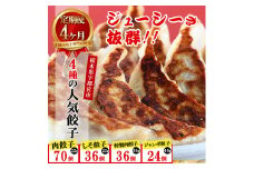 【4ヶ月定期便】餃子専門店 宇都宮 悟空 4種の人気餃子定期便 ❘餃子 冷凍 ぎょうざ ギョーザ 紫蘇 シソ 肉たっぷり 肉多め  大きい ジャンボ 人気 名物 行列 国産野菜 国産豚肉 ジューシー スタミナ パリパリ もちもち グルメ おかず 食べ比べ おつまみ 栃木県 簡単 小分け 冷凍食品 ※離島への配送不可 