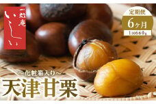 【6ヶ月定期便】天津甘栗 化粧箱入り 660g | 甘栗 殻付き 焼き栗 ギフト お土産 お菓子 栃木県 宇都宮市 ※離島への配送不可