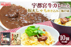 宇都宮牛カレー 200g×5個＋栃木しゃも炊き込みご飯の素 200g×5個セット
