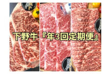 「下野牛」定期便3回コース(配送月 ２月､６月､10月) F7Z-152