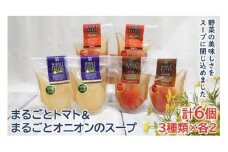 ＜野菜をまるごと食べるスープ　６個＞　まるごとトマト＆まるごオニオンのスープ　（３種類×各２） F7Z-170