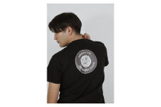 バックプリント 足利市 マンホールTシャツ 黒 L F7Z-561