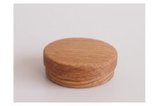 【シャーレ　オーク】持ち歩きにも便利な茶筒のような形状　国産　建彦木工　直径67mm×22mm【栃木県足利市】 F7Z-705