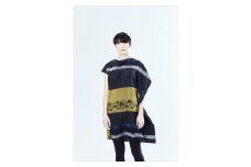 【限定】STYLE＊MEISEN 四角重ね柄シルクワンピース（BLACK）/ M F7Z-307
