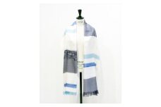 ◎海外要人向け贈呈品選出 STYLE＊MEISEN 四角重ね柄ストール（WHITE） F7Z-309