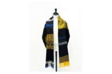 ◎海外要人向け贈呈品選出 STYLE＊MEISEN 四角重ね柄ストール（BLACK） F7Z-310