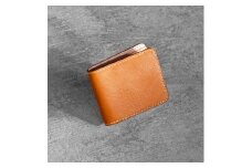 栃木レザー使用｜やわらか本革二つ折り財布｜Half wallet 02｜キャメル｜minca（全5色）