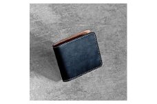 栃木レザー使用｜やわらか本革二つ折り財布｜Half wallet 02｜ブラック｜minca（全5色）