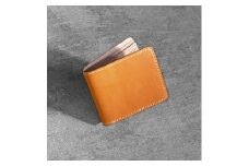 栃木レザー使用｜滑らか本革二つ折り財布｜Half wallet 01｜キャメル｜minca（全4色）