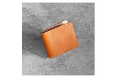 栃木レザー使用｜やわらか本革二つ折り財布｜Half wallet 02C｜キャメル｜minca（全4色）