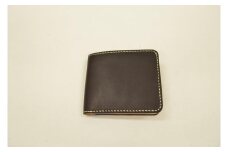 栃木レザー使用｜滑らか本革二つ折り財布｜Half wallet 01C｜ブラック｜minca（全4色）