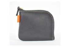 栃木レザー使用｜やわらか本革Lジップミニ財布｜Lzip wallet small 02｜ブラック｜minca（全6色）
