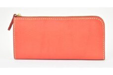【全5色】栃木レザー のLジップファスナー長財布 シュリンクタイプ ソフトな手触り/Lzip wallet 02/レッド/minca　315【雑貨 ファッション 人気 おすすめ 】