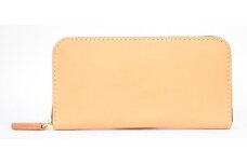 栃木レザー使用｜滑らか本革Lジップ長財布｜Round zip wallet 01｜タン｜minca（全7色）