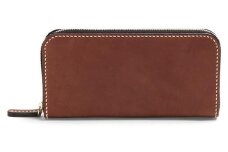 栃木レザー使用｜滑らか本革Lジップ長財布｜Round zip wallet 01｜チョコ｜minca（全7色）
